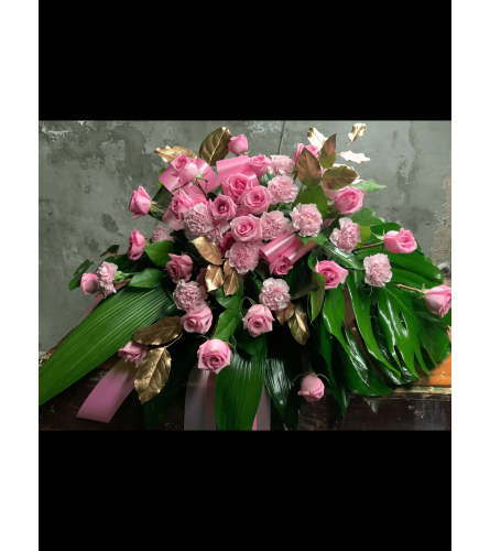 Garden Pink Casket Spray