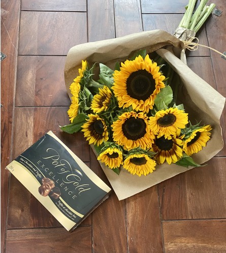 12 Sunflowers with Chocolate