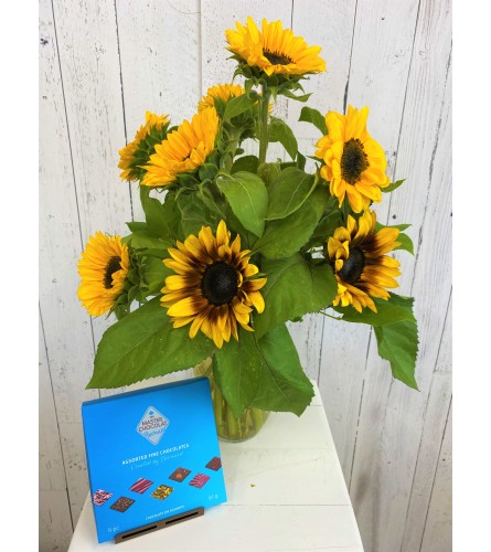 Sunflower Arrangement + Chocolate Special