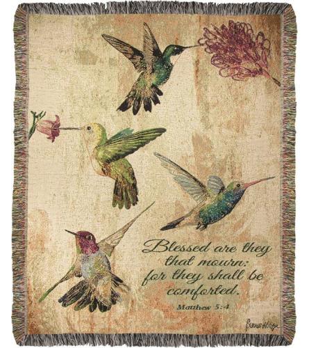 Tapestry Throw - Hummingbird Floral