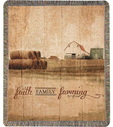 Tapestry Throw - Faith, Family, Farming