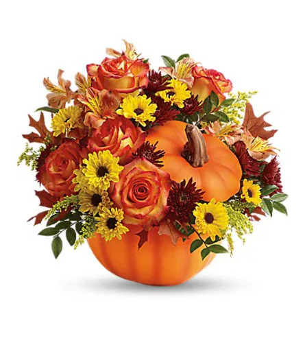 Teleflora's Warm Fall Wishes Flower Arrangement