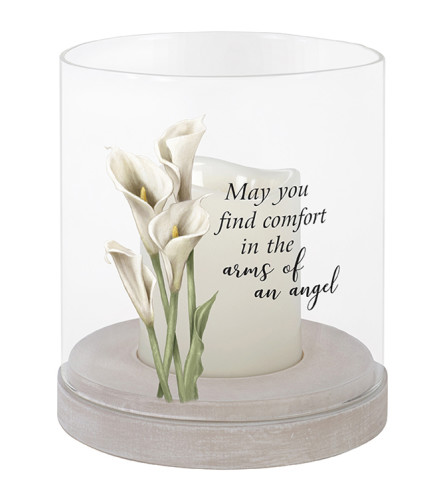 Sympathy Candle - Glass Hurricane  'May You Find Comfort' (callas