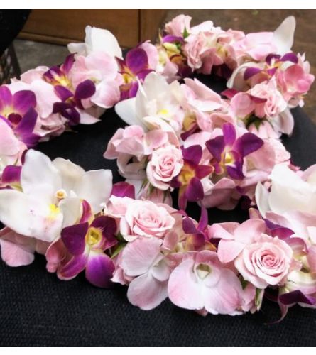 Lei of Roses, Dendrobium and Cymbidium Orchids