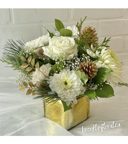 Gold December. An arrangement by Brooklin Floral and Garden Shoppe Inc..
