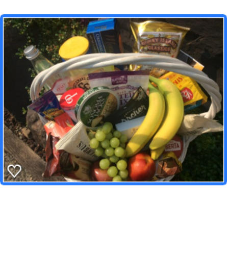 Fruit, Savory, and Sweet Basket - Deluxe. An arrangement by Renton Flower Shop.