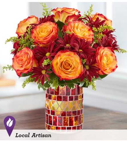 Autumn Amber Waves - Deluxe. An arrangement by Sueppel's Flowers.