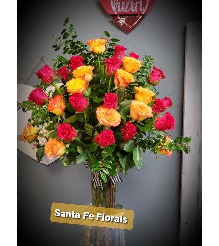 Fall in roses. An arrangement by Santa Fe Florals and Events.
