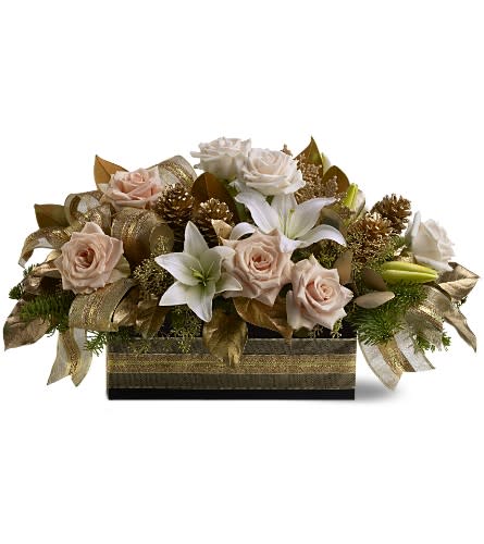 Glistening gold - Standard. An arrangement by Big Event Floral and Decorating Co..