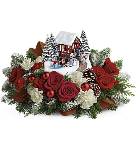 2018 Thomas Kinkade's Snowfall Dreams (Teleflora). An arrangement by Sueppel's Flowers.