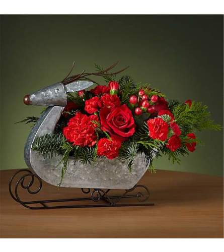 CHRISTMAS PRANCER BOQUET - Deluxe. An arrangement by J.D. Ballantine's Flowers and Gifts.