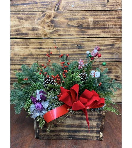 Box of Winter Cheer. An arrangement by Montvale Florist.