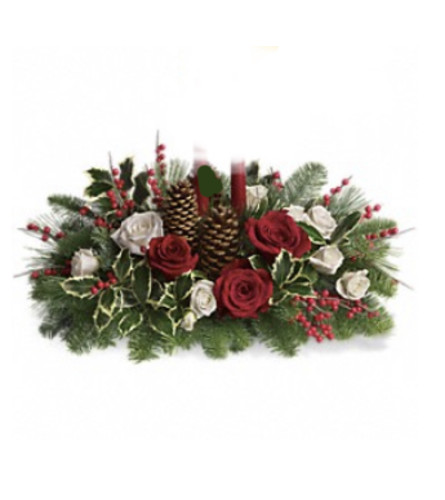 Christmas wishes - without candles - Standard. An arrangement by Brooklin Floral and Garden Shoppe Inc..