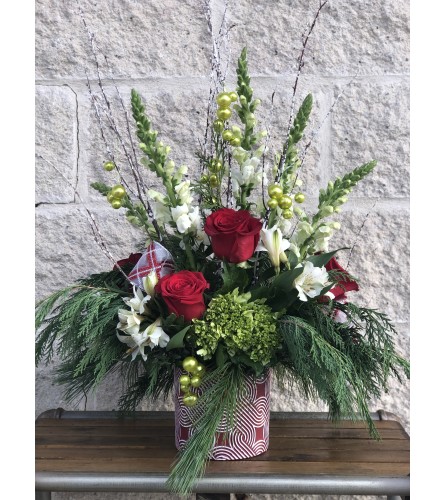 Candy Cane Twist. An arrangement by Forked River Florist.
