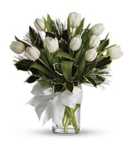 White Tulip Winter Bouquet. An arrangement by Incredible Florist Seton.