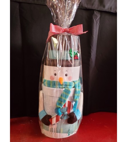 Snowman candies  holiday gift basket