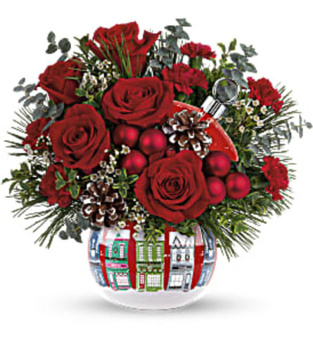 A Snowy Village Bouquet - Deluxe. An arrangement by Flowers of Jacksonville.