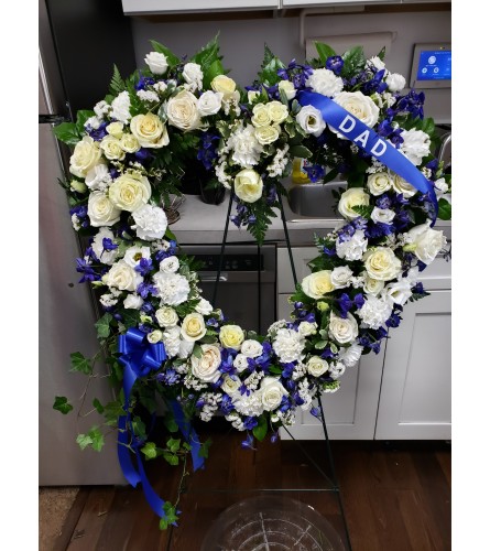 Royal Blue and White Open Heart