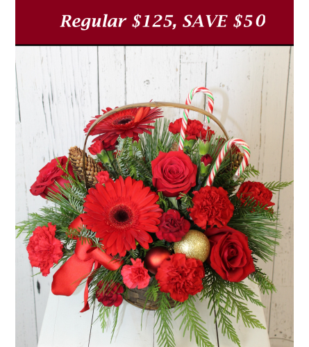 Basket Full of Christmas Premium. An arrangement by Incredible Florist Seton.