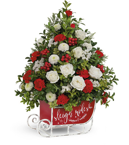 A Festive Sleigh Tree By Teleflora