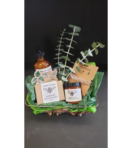 Pamper Yourself Basket. An arrangement by Thurston Flowers.