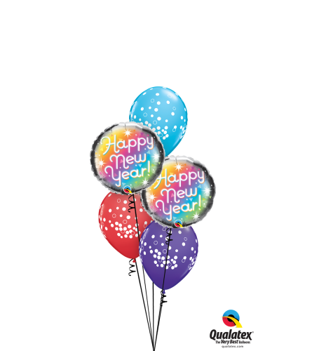 Colourful New Year Classic Balloon Bouquet