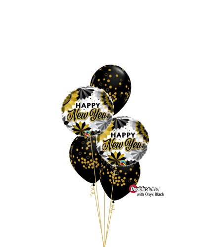 New Year Elegance Classic Confetti Balloon Bouquet. An arrangement by Balloon Bouquets Plus.