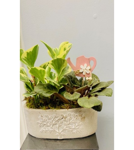 Tree of Life Stone Planter. An arrangement by Marianna's Flower Island.