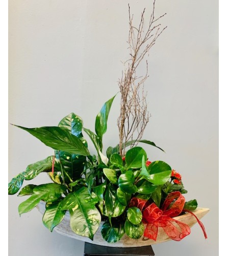 Wooden Boat Planter. An arrangement by Marianna's Flower Island.