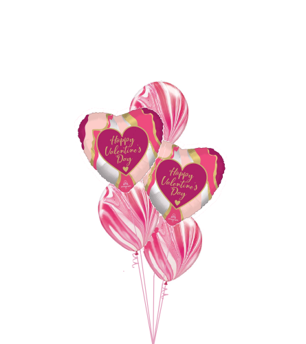 Marbled Valentine Wishes Classic Balloon Bouquet