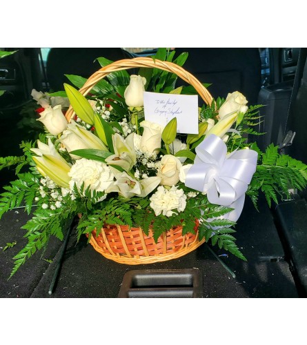 Floral White Basket