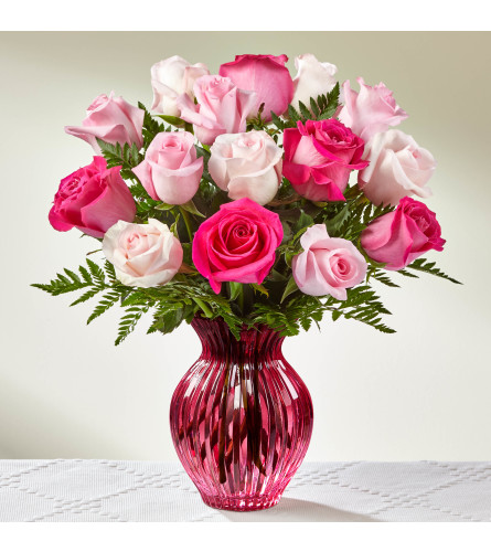 blushing pink rose vase