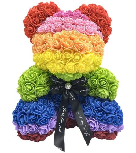 Love Rainbow Rose Bear