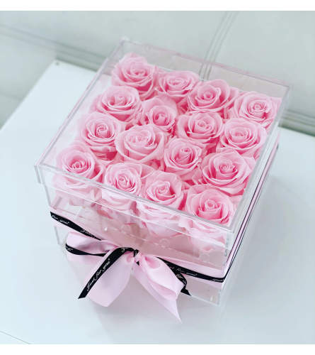 Acrylic Rose Box Pink