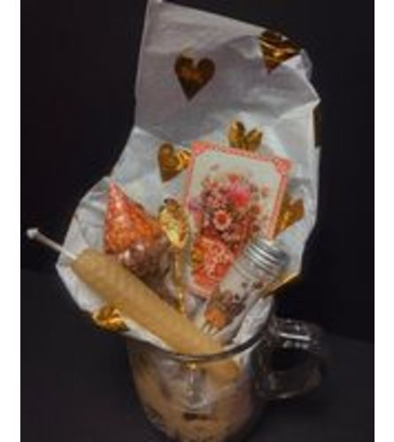 Golden Valentine's Day Floral Gift Set