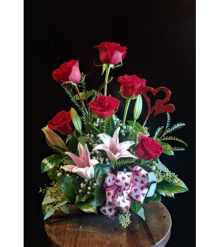 Half Dozen Red Rose with Lilies