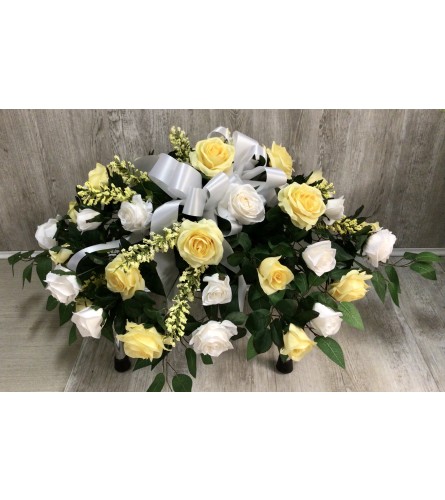 Simply Silk Rose Casket Spray