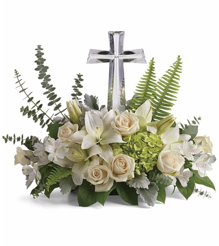 Life's Glory Bouquet with Keepsake Cross