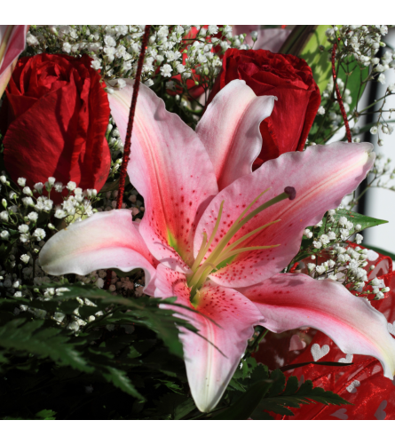 Luxurious Lilies and Roses