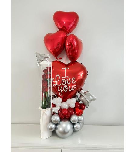 Roses cascade and balloons