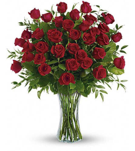 Three Dozen Classic Red Roses in a vase