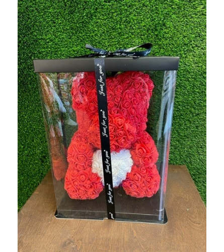 Rose Bear 16" Red