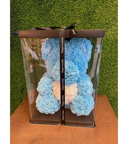 Rose Bear 16" Blue