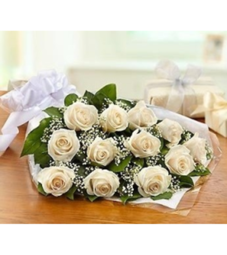 White Roses Perfectly Wrapped