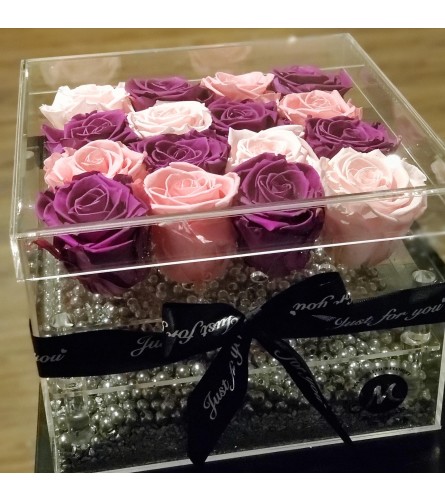 Acrylic Preserved Purple Rose Box