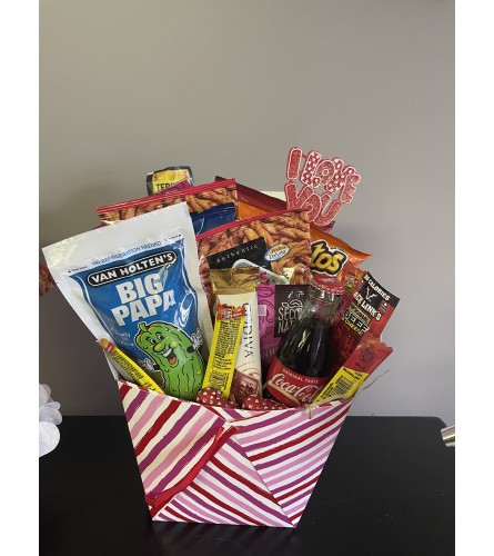 Valentines snack attack box