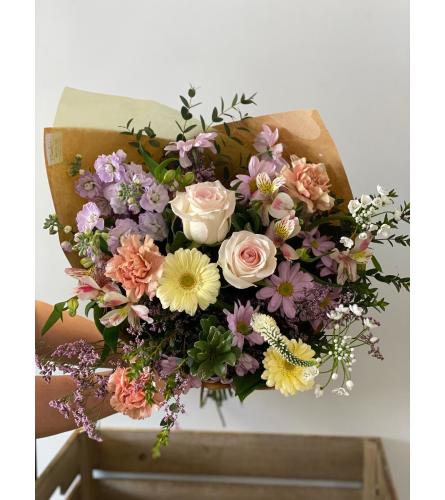 Designer's Choice Pastel Mixed Hand-tied Bouquet