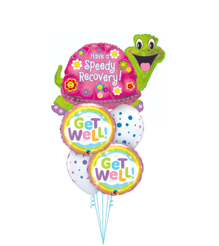 Speedy Recovery Turtle Cheerful Balloon Bouquet. An arrangement by Balloon Bouquets Plus.