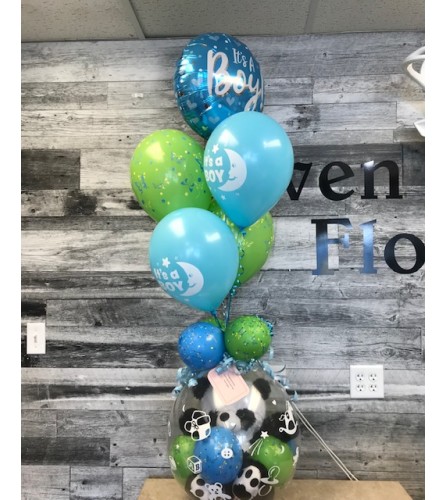 Baby Stuffed Balloon. An arrangement by Owen Sound Flowers.