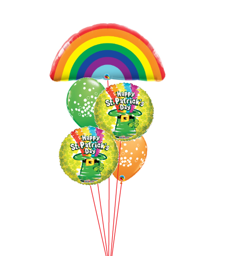 Over the St.Patrick's Day Rainbow Cheerful Balloon Bouquet